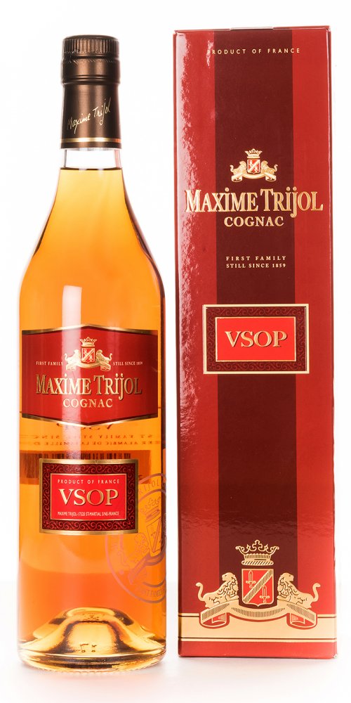 Cognac Maxime Trijol V.S.O.P. 40% in Geschenkpackung