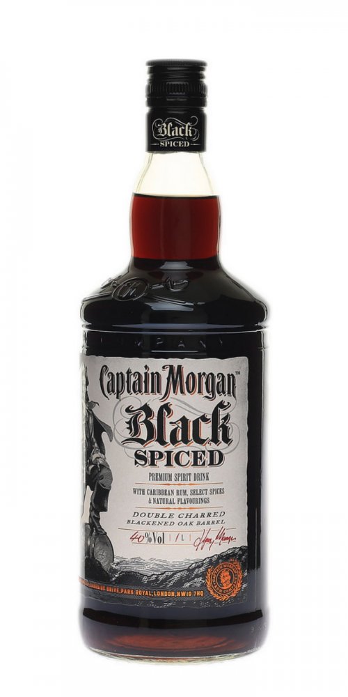 Black 1,0l Rum-Basis) auf (Spirituose Captain Spiced 40%vol. Morgan